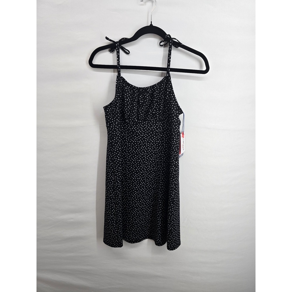 Limited Too Girls Black Floral Star Tie Shoulder Dress Size Large 12/14‎ NWT
